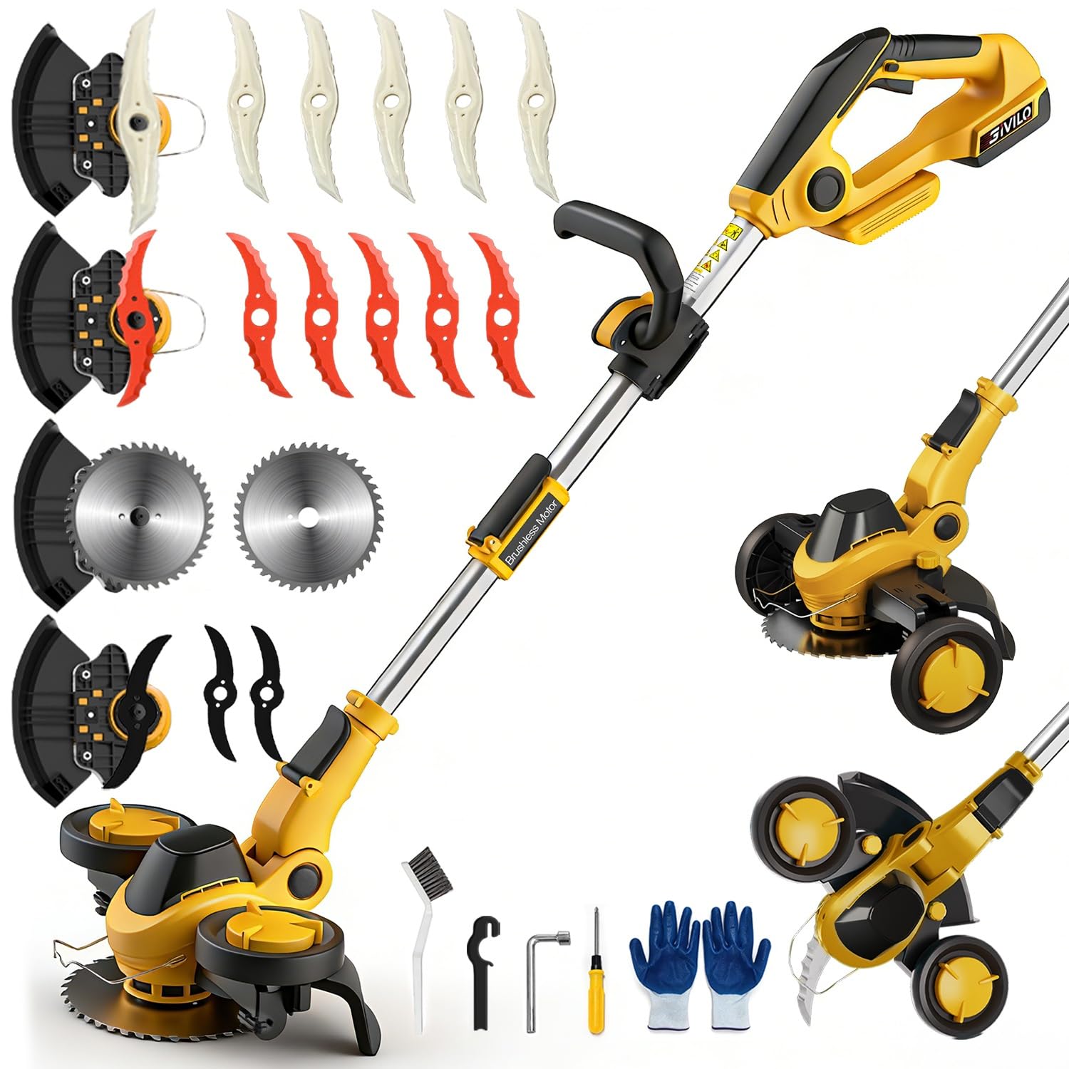 Givilo 11-Inch Weed Wacker Cordless Compatible with DeWalt 20V MAX Battery | Ele