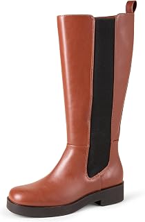 Amazon Essentials Women's Tall Gusset Boot with Square Toe and Chunky Heel