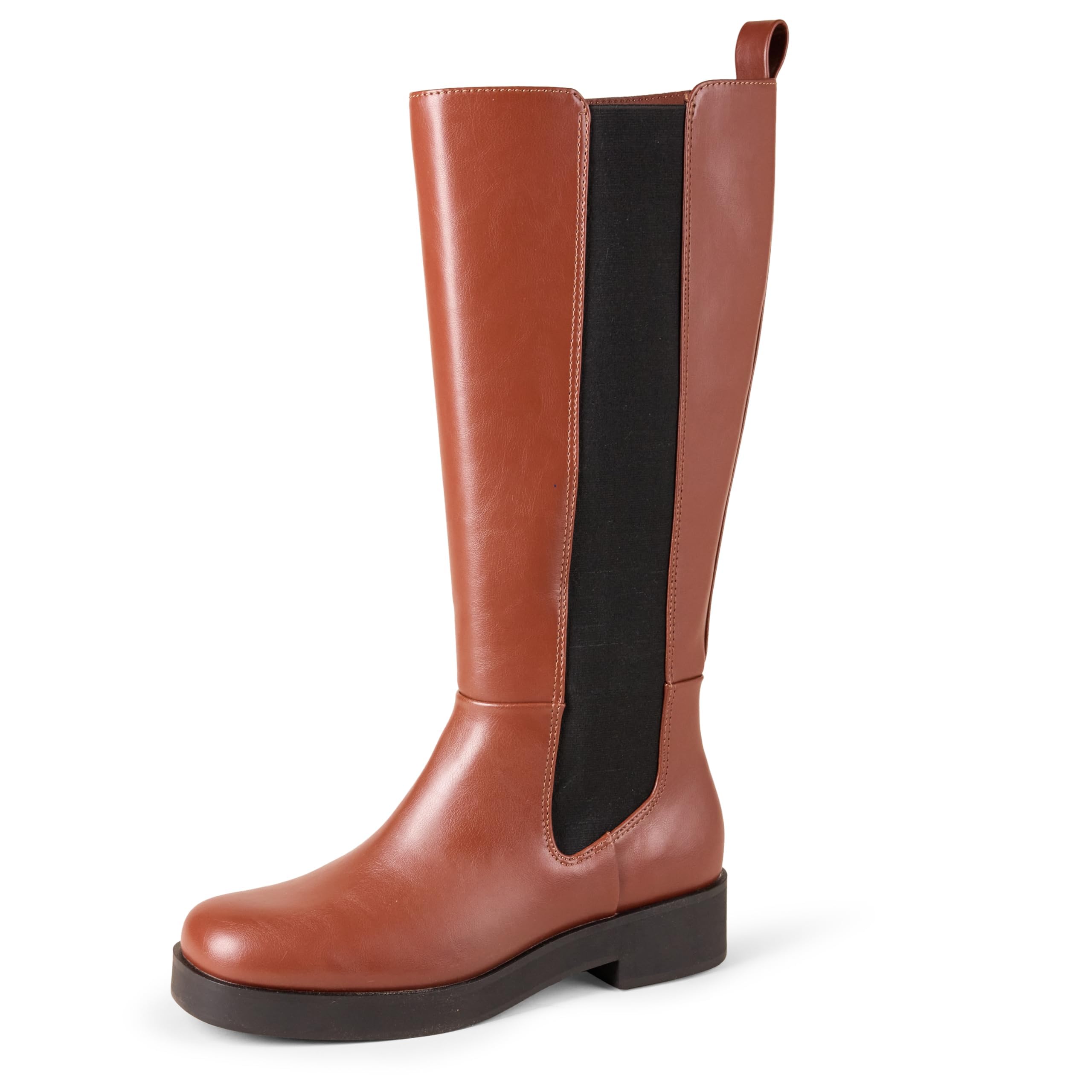 Amazon Essentials Women's Tall Gusset Boot with Square Toe and Chunky Heel