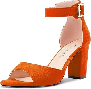Castamere Women's Block Chunky Mid Heel Open Toe Strappy Ankle Sandals