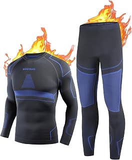 NOOYME Men's Thermals Base Layers Ski Compression Top & Bottoms Set