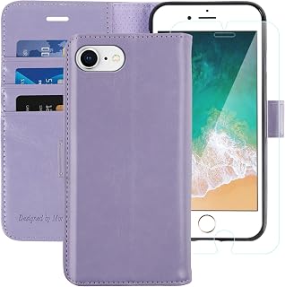 MONASAY iPhone 7/8/SE 2020/2022 Wallet Case, Flip Folio Leather Cover with RFID Blocking lavenders
