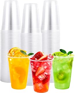 100X Clear Plastic Disposable Drink Cups for Water 7 Oz/180ml Perfect for Drinking Events Home, Parties Picnic and Everyday Use (Pack of 100)