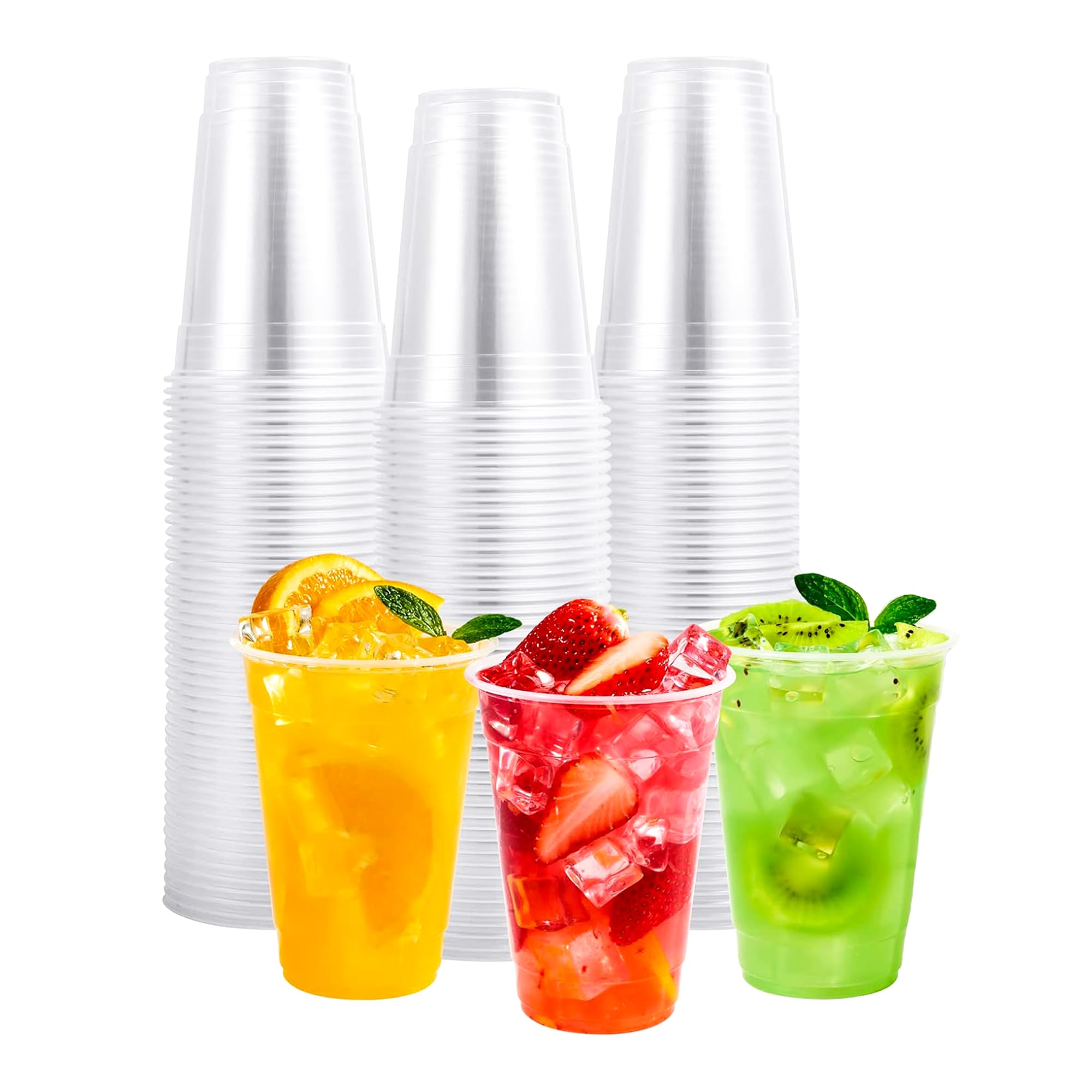100X Clear Plastic Disposable Drink Cups for Water 7 Oz/180ml Perfect for Drinki