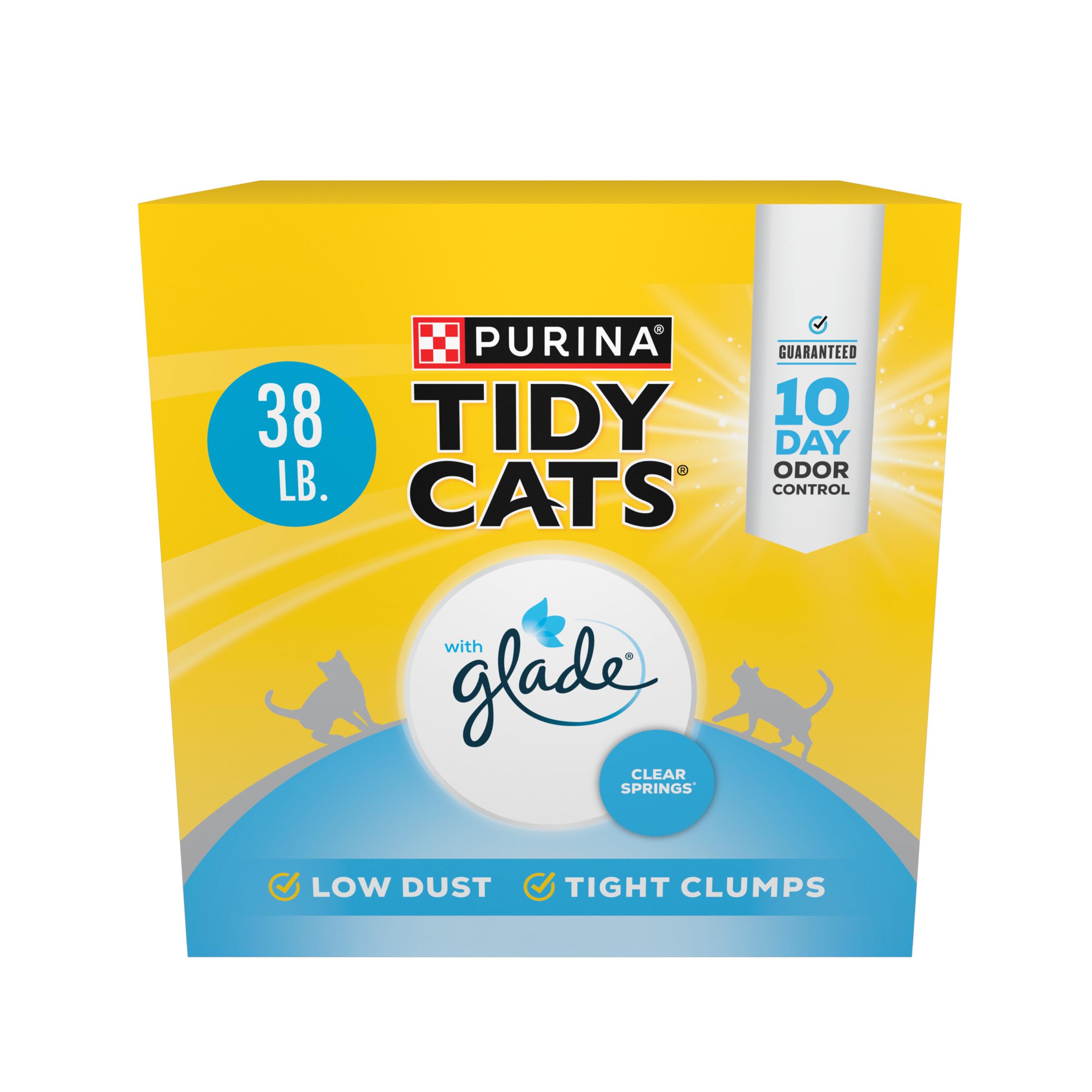 Purina Tidy Cats Clumping Cat Litter, Glade Clear Springs, 38 lb | Lightweight, 