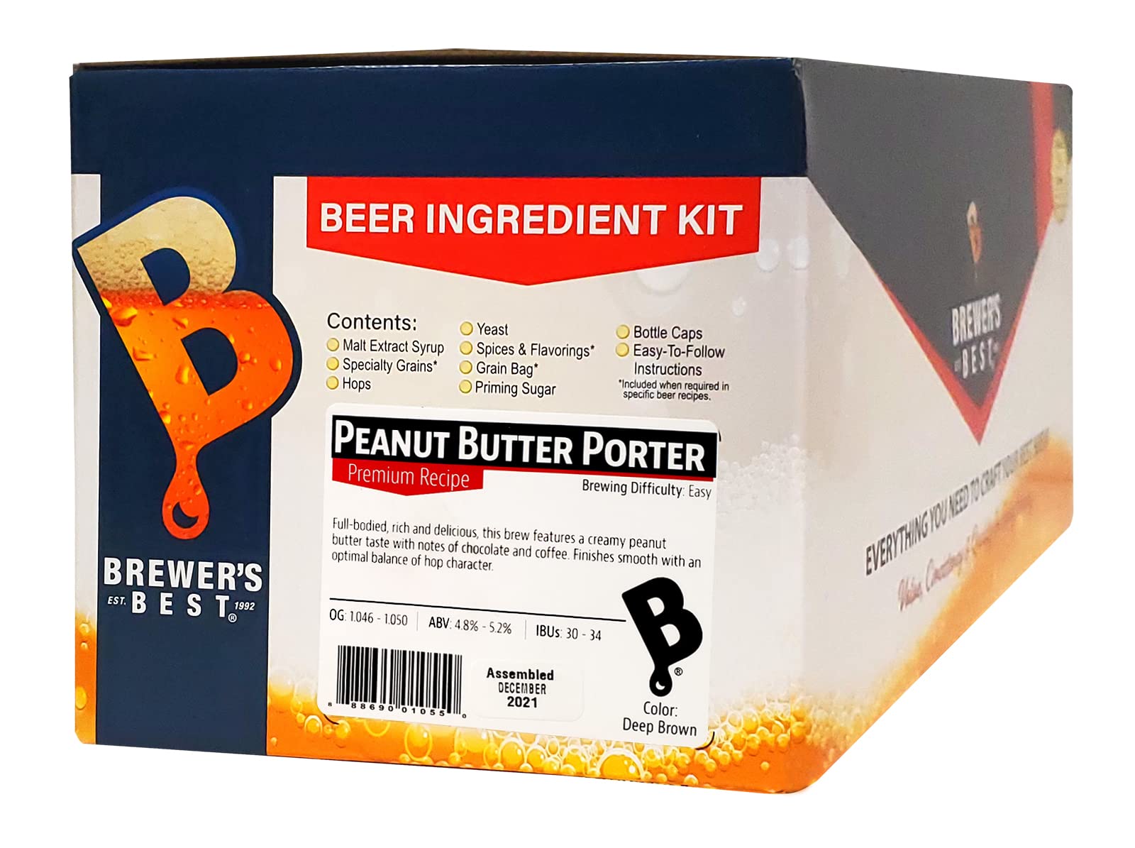 Brewer's Best Home Brew 5 Gallon Beer Ingredient Recipe Kit - Peanut Butter Port