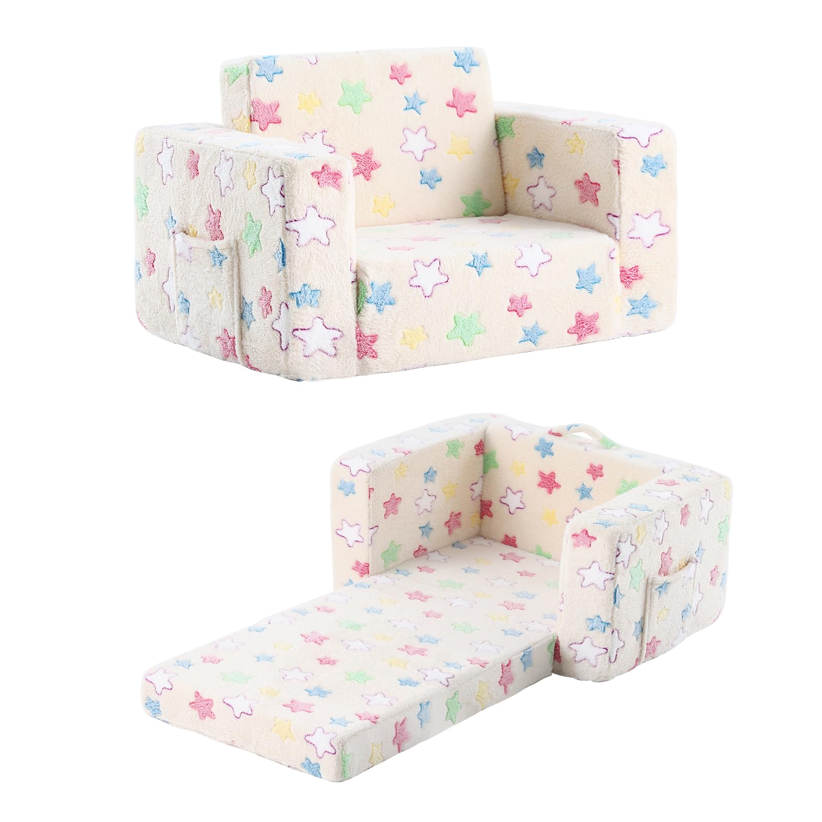 Tiita Kids Sofa Couch, Convertible Children Couch to Lounger, Toddler Comfy Sofa
