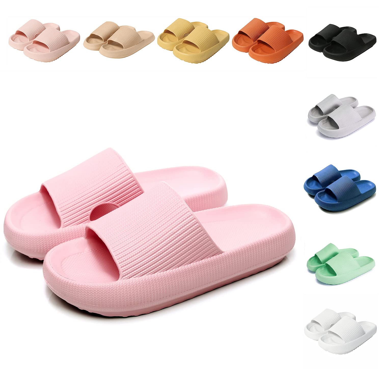 Sumvov Slippers for Women Men Non-Slip Slippers for Shower Pool, House Slippers 