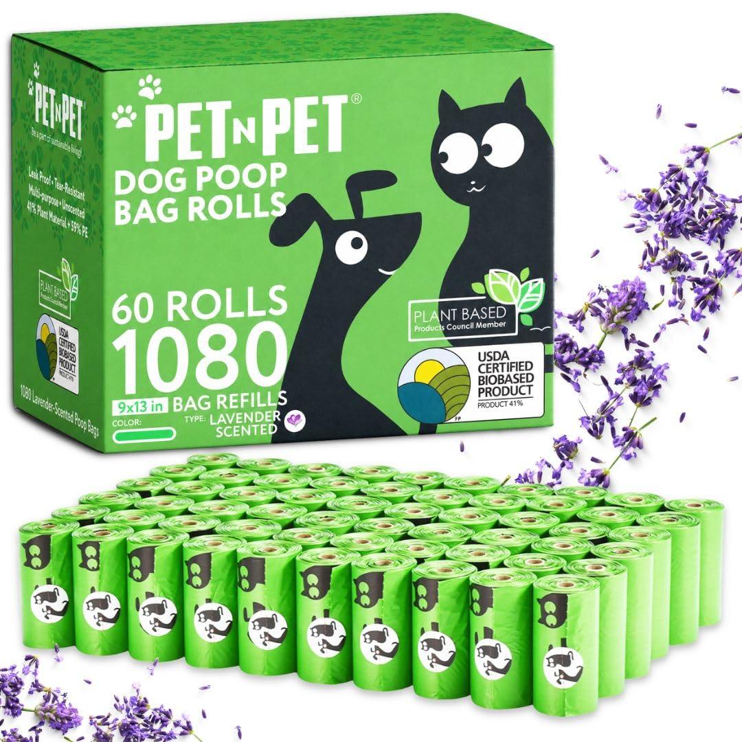 PET N PET Dog Poop Bag, Leak Proof and Extra Thick, Lavender Scented