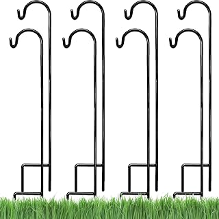 AshmanOnline Ashman Shepherd's Hooks 35 Inch (8 Pack), Black, Made of Premium Metal for Hanging Solar Lights, Bird Feeders, Mason Jars, Christmas Lights, Lanterns, Garden Stakes and Wedding Décor.
