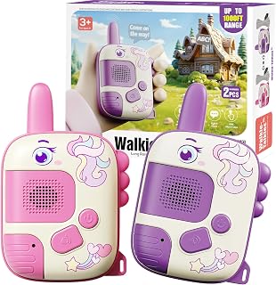 Walkie Talkies Toys for Girls:Unicorn Toys 2 Pack Birthday Gifts for 3 4 5-7 8 Year Old Girls Toy for 4 5 6 7 8-10 Year Old Camping Outdoor Game,Christmas Stocking Stuffers for Girls Kids