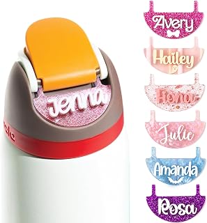 Custom 3D Name Plate Compatible with Owala Water Bottle 24oz 32oz 40oz | 100 Color Options, 13 Font Options, Personalized Name Plate Freesip Topper Made of high-quality acrylic.