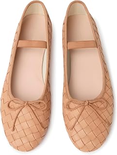 Womens Woven Ballet Flats Lady Mary Jane Flats Ballerina Shoes