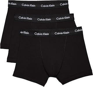 Calvin Klein Men’s 3 Pack Trunks with Logo Waistband