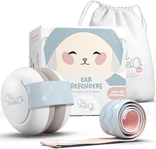Oli-Melo Baby Ear Defenders: Noise Cancelling Headphones up to 34dB UKCA | Adjustable non-slip headbands - Baby Headphones for Infant, Newborn & Toddlers up to 36 months