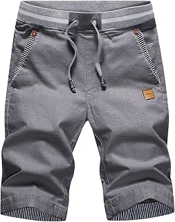Tansozer Men's Shorts Casual Classic Fit Drawstring Summer Beach Shorts with Elastic Waist and Pockets