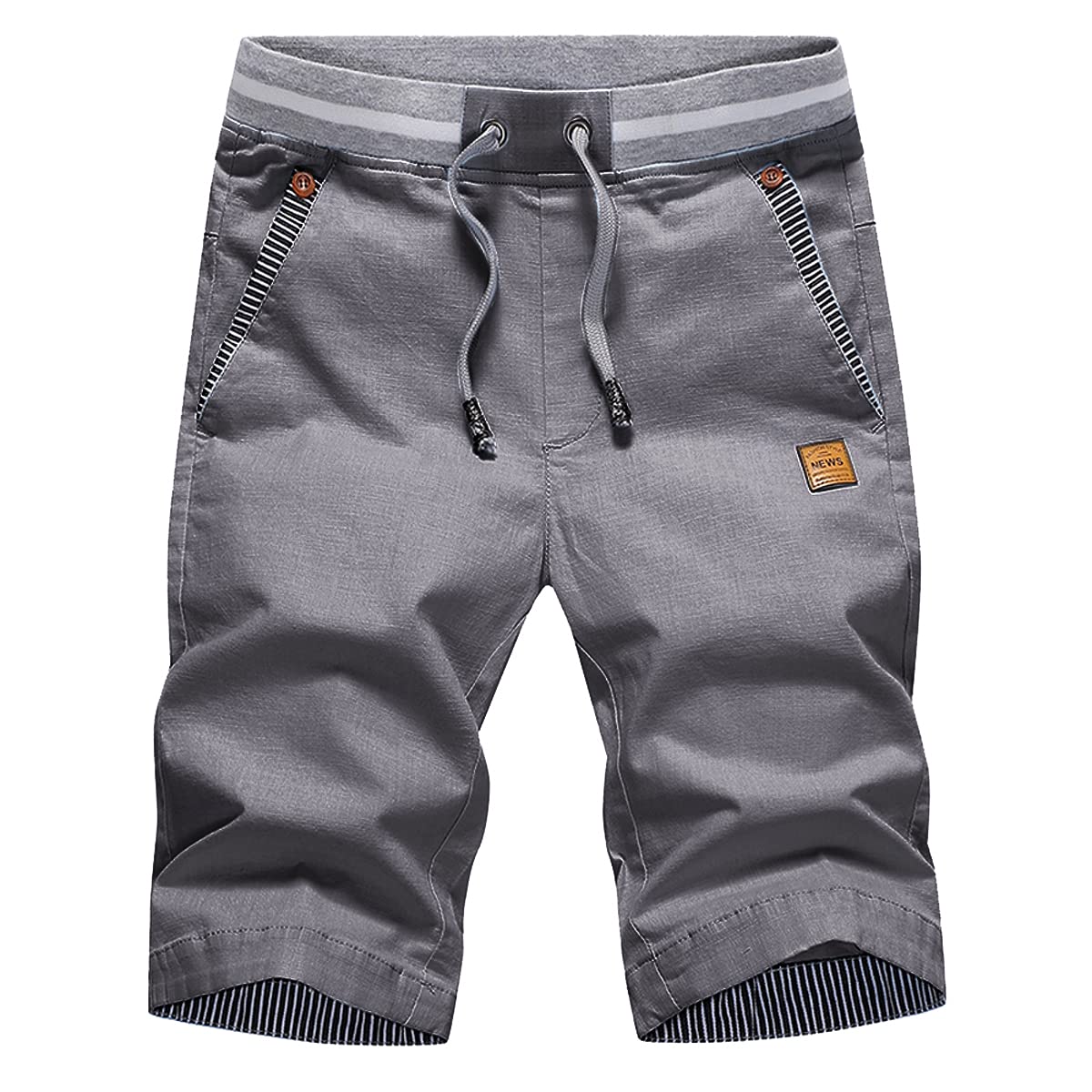 Tansozer Men's Shorts Casual Classic Fit Drawstring Summer Beach Shorts with Ela