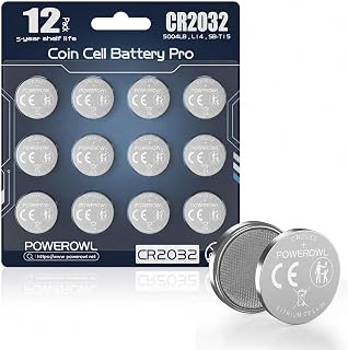 POWEROWL 12 PCS CR2032 DL2032 E-CR2032 Batteries, Child safety packaging | CR 2032 For AirTag & Key Fob, watches, LED candles