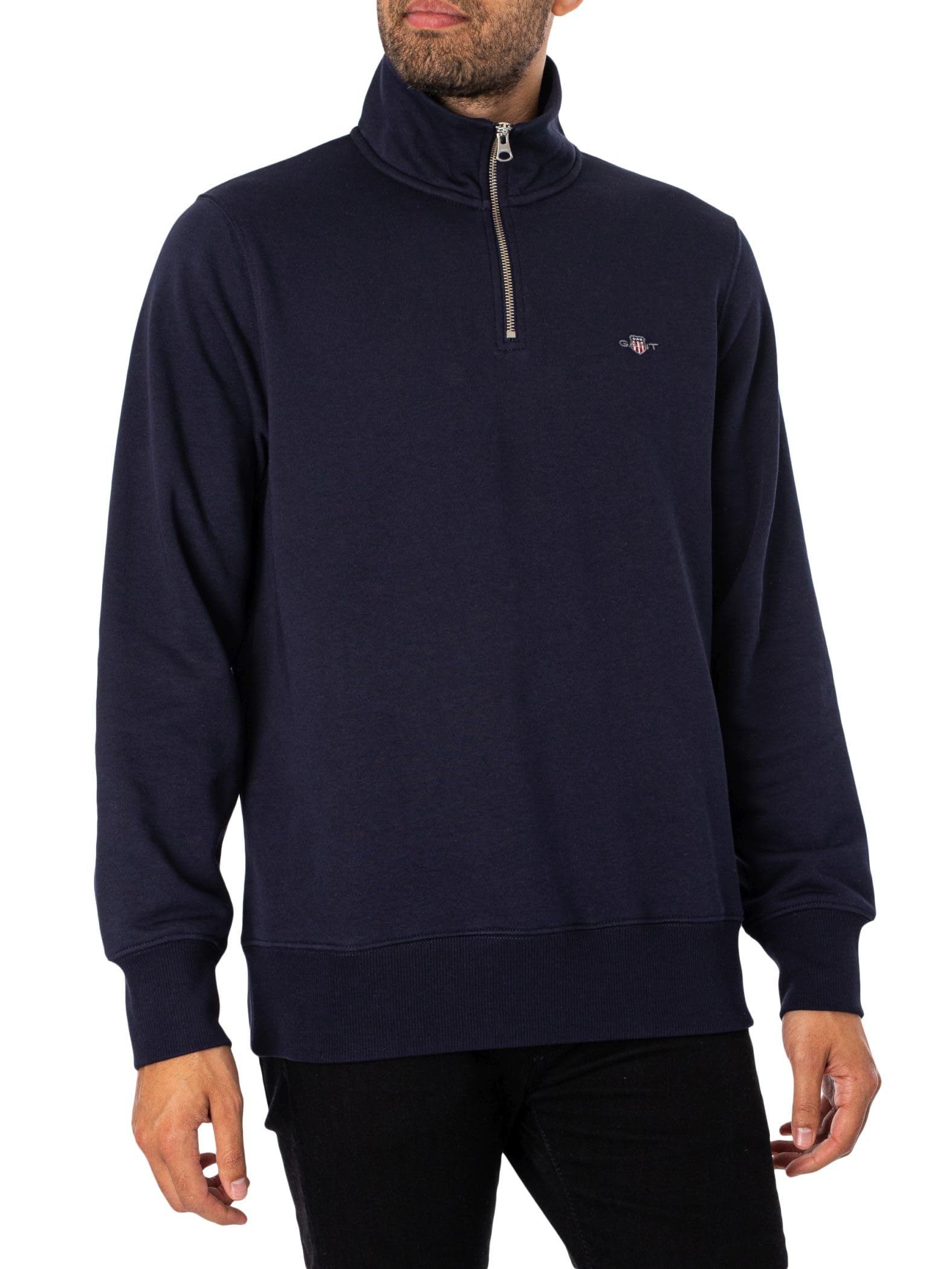 GANT Mens Half Zip Sweatshirt Long Sleeve Cotton