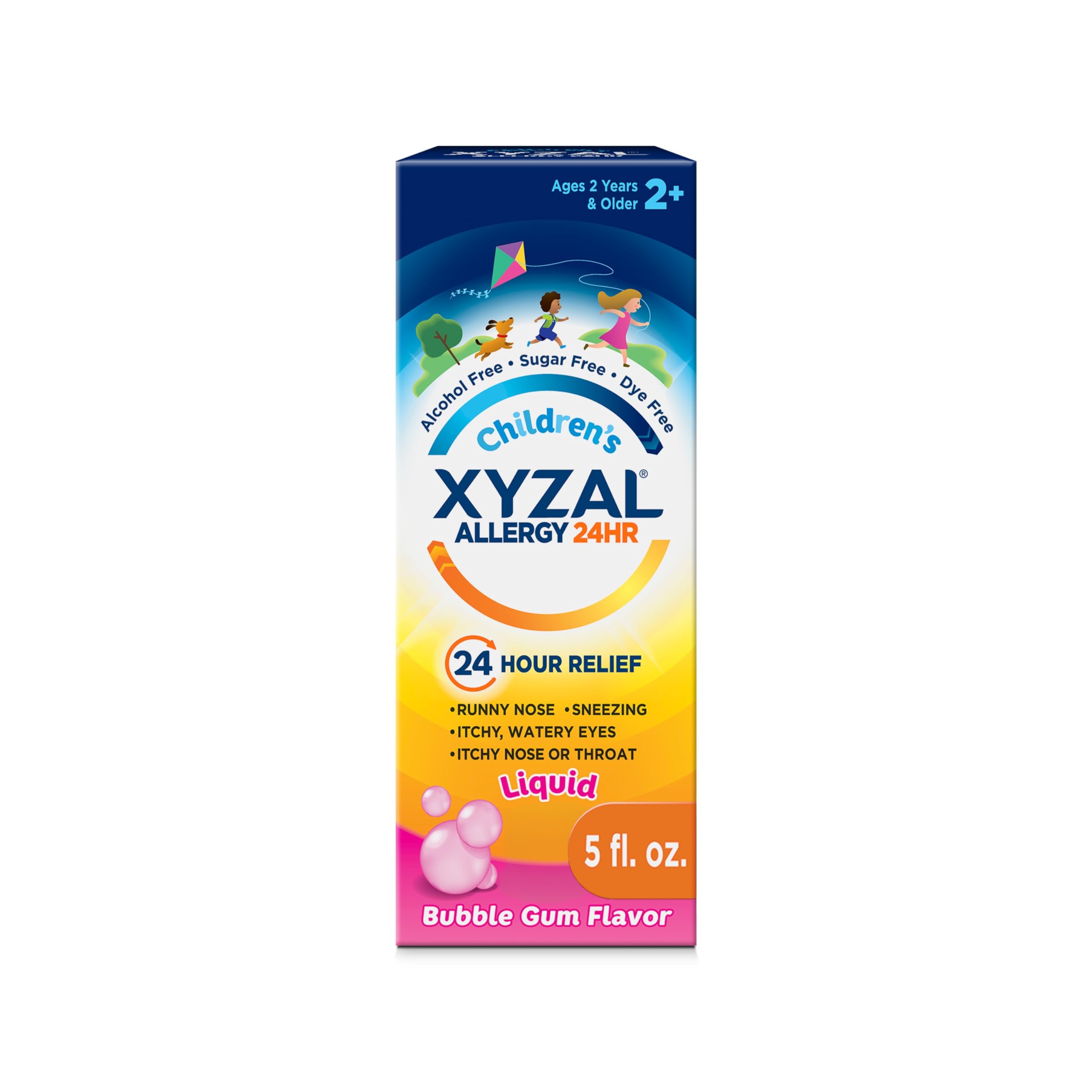 Xyzal Children's 24-Hour Allergy Relief Liquid, Bubble Gum Flavor, 5 oz. | 2.5 m