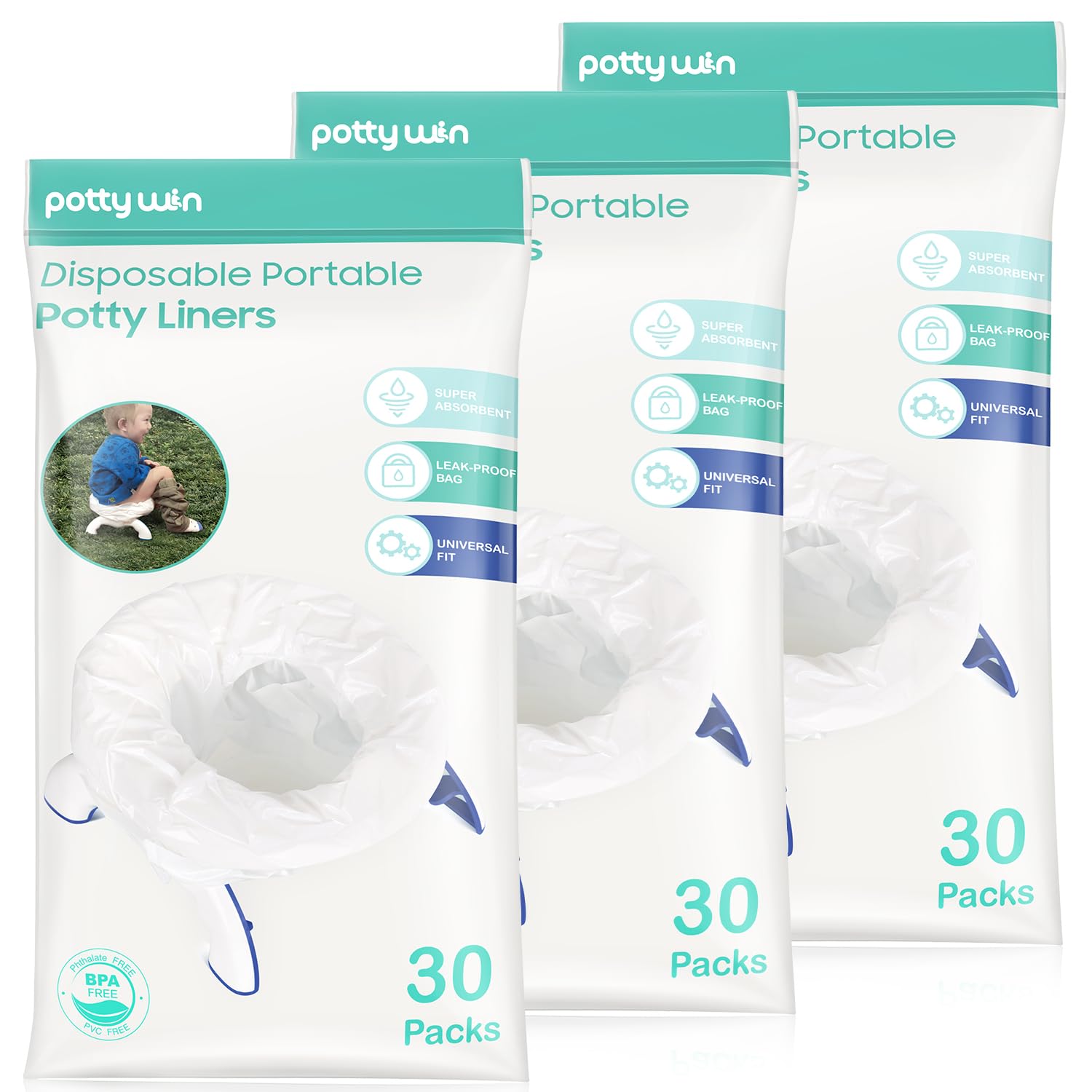 [90 Counts] Disposable Potty Liners Compatible with OXO Tot 2-in-1 Go Potty | Po