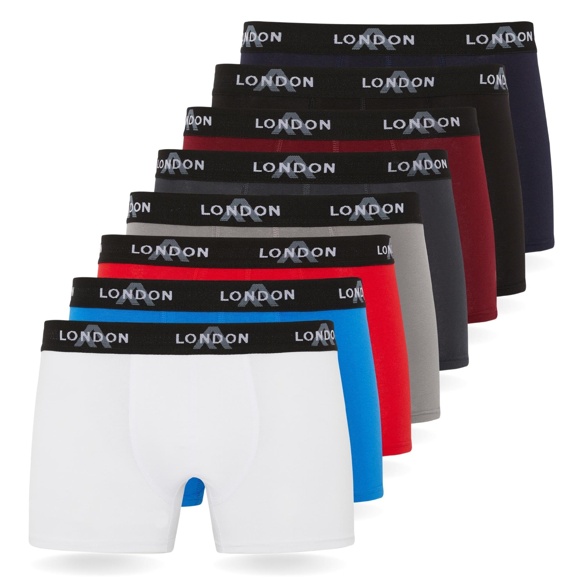 FM London Pack of 4/8 Men's Boxer Shorts with Elastic, Super Comfortable