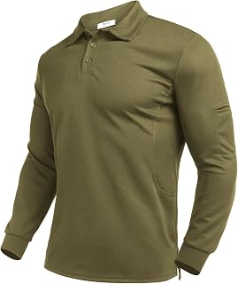 Deyeek Men's Long Sleeve Polo Shirts, Quick Dry Golf Polo for Men