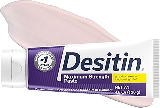 Desitin Maximum Strength Diaper Rash Paste, 40% Zinc Oxide, 4.8 oz | Helps Treat, Relieve &amp; Prevent Diaper Rash, 40% Zinc Oxide, Immediate Relief, Protects up to 12 Hours, Hypoallergenic