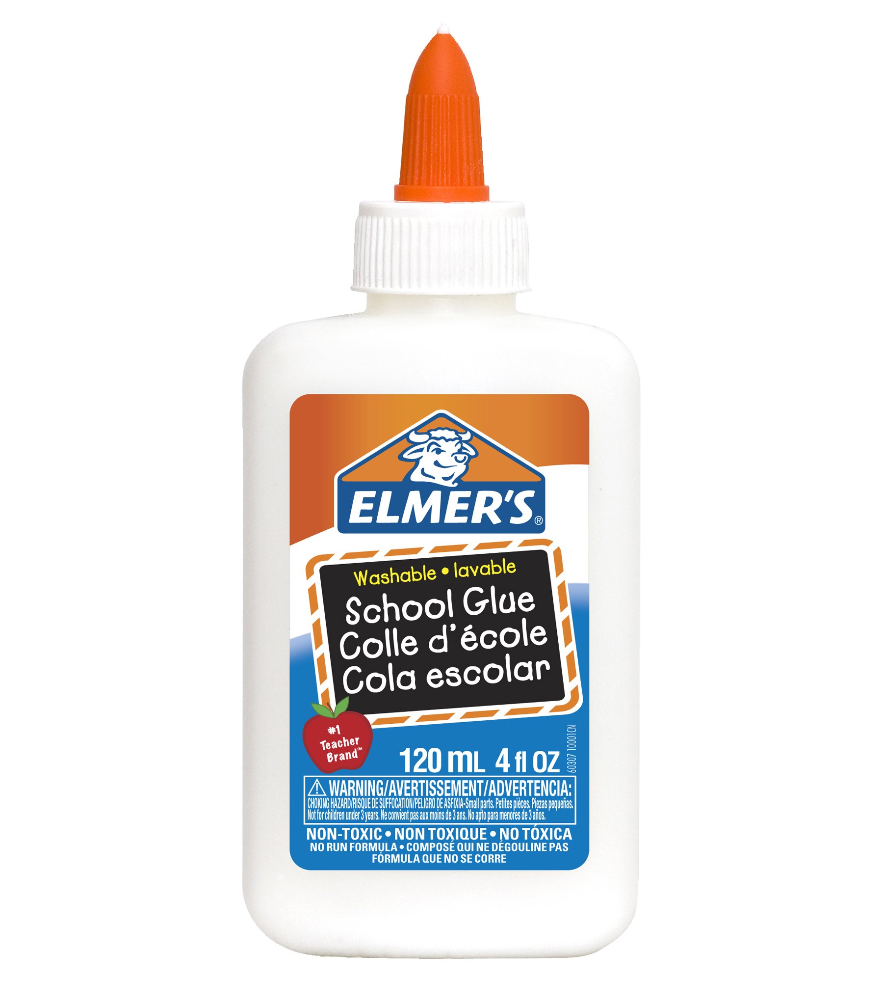 Elmer's Washable No-Run School Glue, 120ml, 4-Ounce Bottle (60307W8)