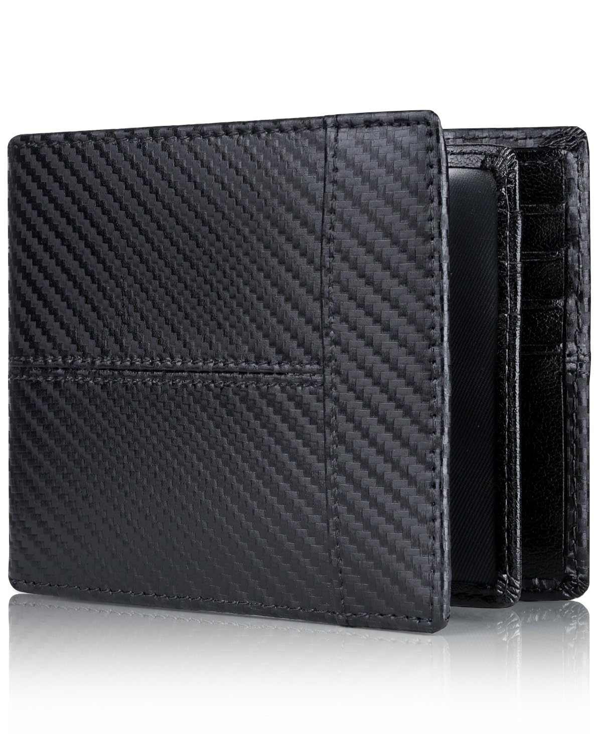 Swallowmall Wallet for Mens RFID Blocking Genuine Leather Bifold Wallets