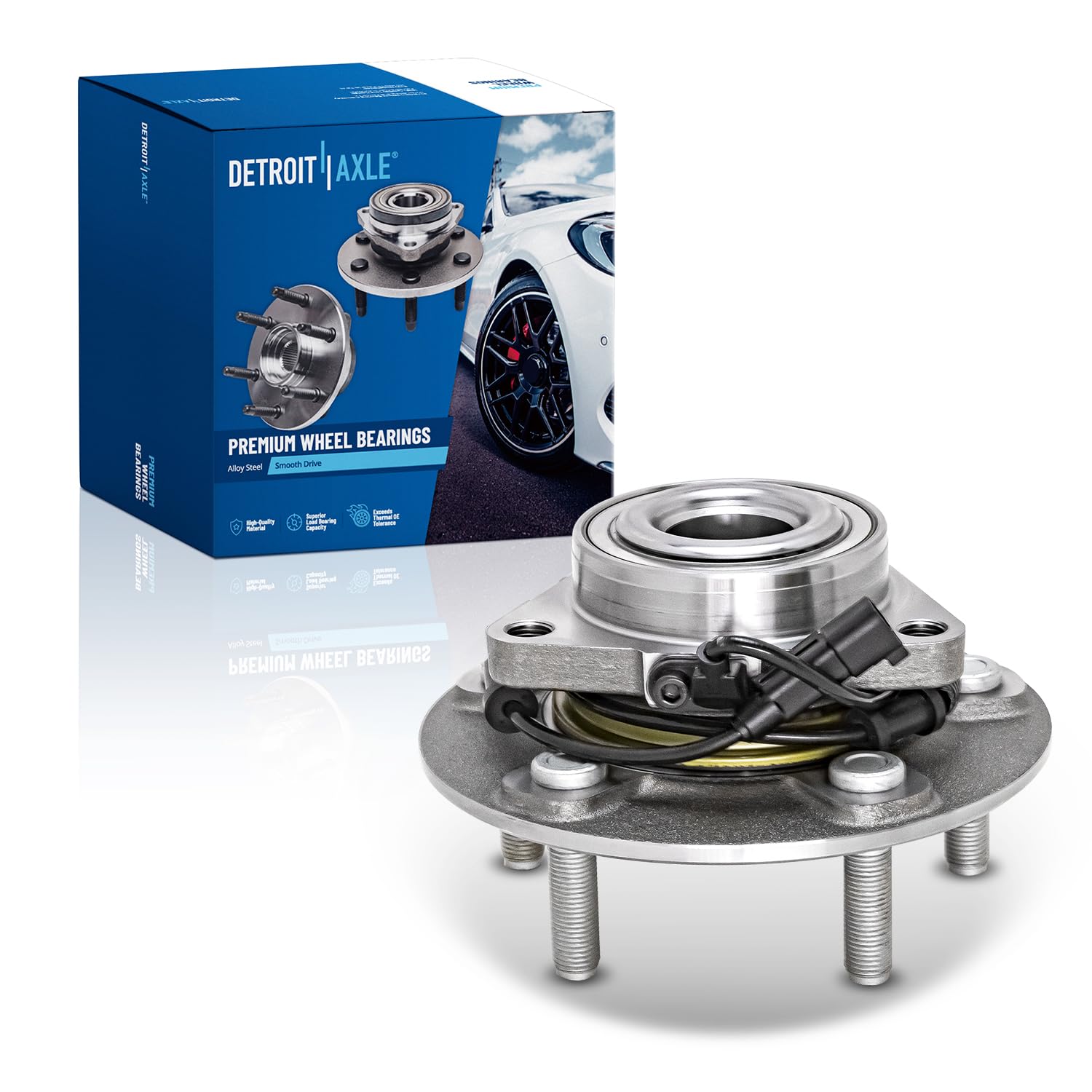 Detroit Axle - 5 Lug Front Wheel Bearing Hub for 2012-2018 Dodge Ram 1500 | [Exc