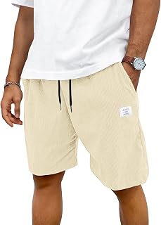 TARAINYA Corduroy Shorts Men Cotton Drawstring Elastic M-4XL