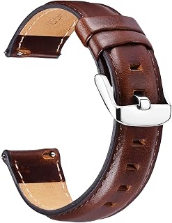 BINLUN Leather Watch Band Quick Release Replacement Leather Smart Watch Straps for Women and Men in Black Brown Red 12mm 13mm 14mm 17mm 18mm 19mm 20mm 22mm