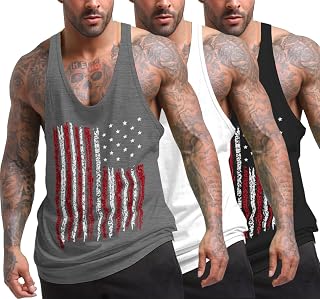 COOFANDY Camisetas sin mangas para hombre, 3 unidades, para gimnasio, entrenamiento, espalda en Y, sin mangas, musculación, culturismo