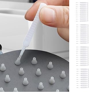 Shower Head Cleaning Brush Set Spout Faucet Aerator Vent Detail Use for Bathroom Kitchen Motorhome Spa Maintenance Workshop (White, 40 Pieces)