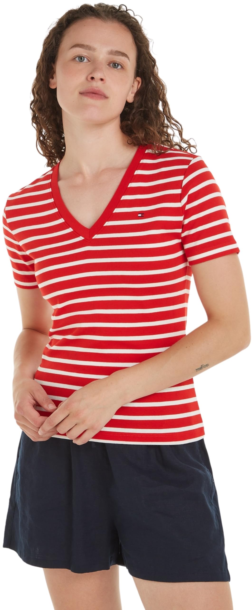 Tommy Hilfiger New Slim Cody Women's Short Sleeve V-Neck T-Shirt