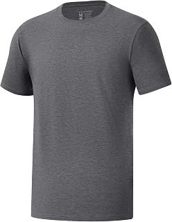 BASSDASH Men’s Ultra Soft Cotton Blend UPF 50+ Sun Protection T-Shirt Short Sleeve Lightweight Cooling Casual Basic Tee