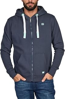 riverso RIVNoah Men's Hooded Jacket, Regular Fit Hoodie with Pockets, Zip, Sweat Jacket, Streetwear, Training Jacket, Brown, Red, Blue, Black, Green, Grey, S, M, L, XL, XXL, 3XL, 4XL, 5XL