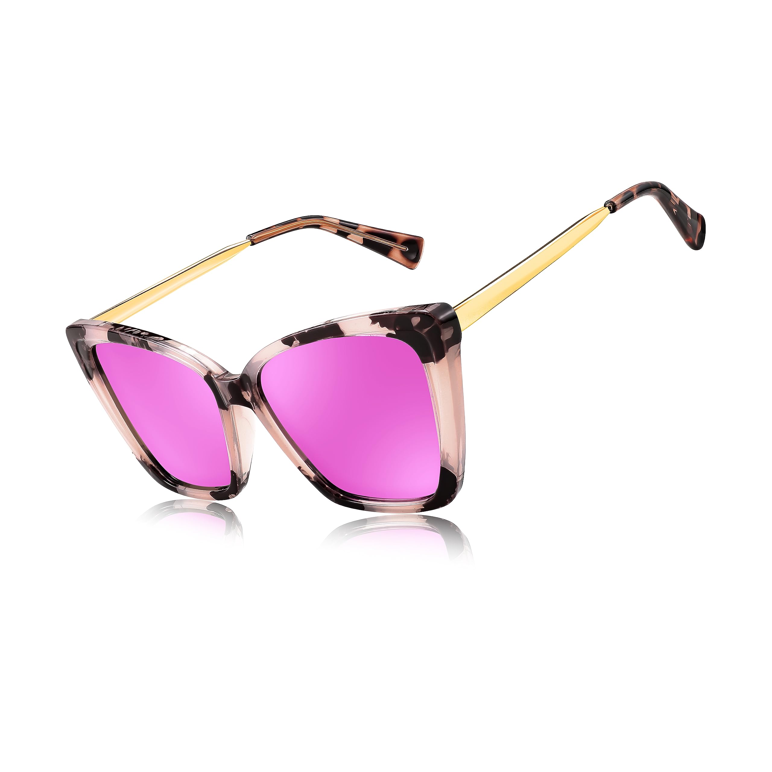 FEISEDY Trendy Polarized Women Sunglasses, Retro Womens Square Cat Eye Sun Glass