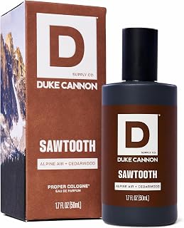 Duke Cannon Proper Cologne Sawtooth | Men's Eau de Parfum | Alpine Air and Cedarwood | Fresh, Woodsy, Long-Lasting Scent | 1.7 fl oz