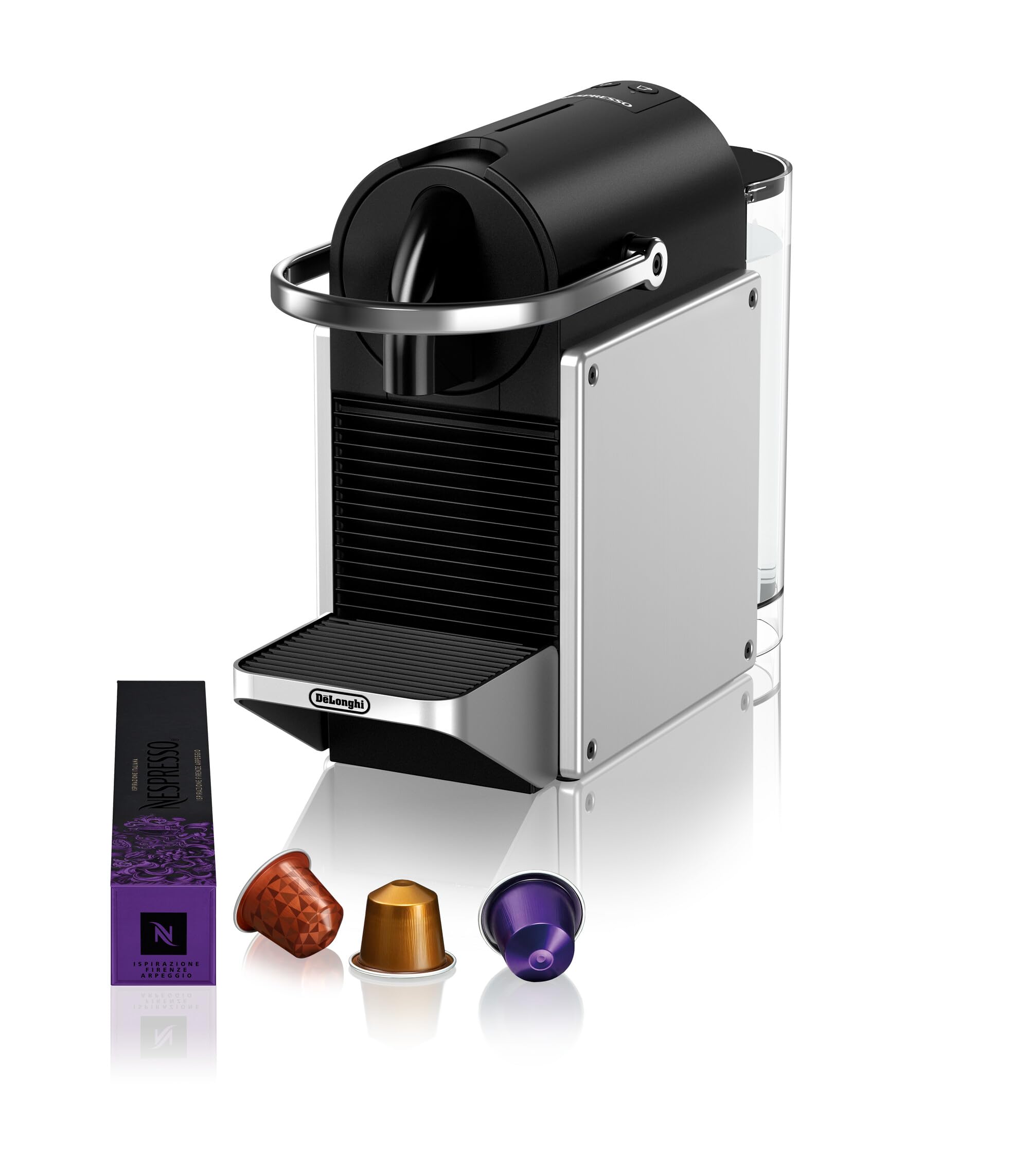 Nespresso Pixie Compact Espresso Machine by DeLonghi, with 19-Bar Pump - Silver