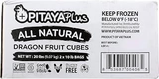 Pitaya Foods Individually Quick Frozen (IQF) Dragon Fruit Cubes 20 lb Bulk – Tropical Superfood for Smoothies & Smoothie Bowls