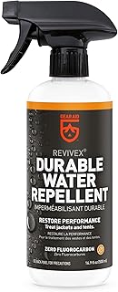 GEAR AID Revivex Durable Water Repellent (DWR) Spray for Waterproofing, Restoring Performance on Nylon Jackets, Gore-TEX, Paddle and Camping Gear, Non-aerosol 16.9 fl oz