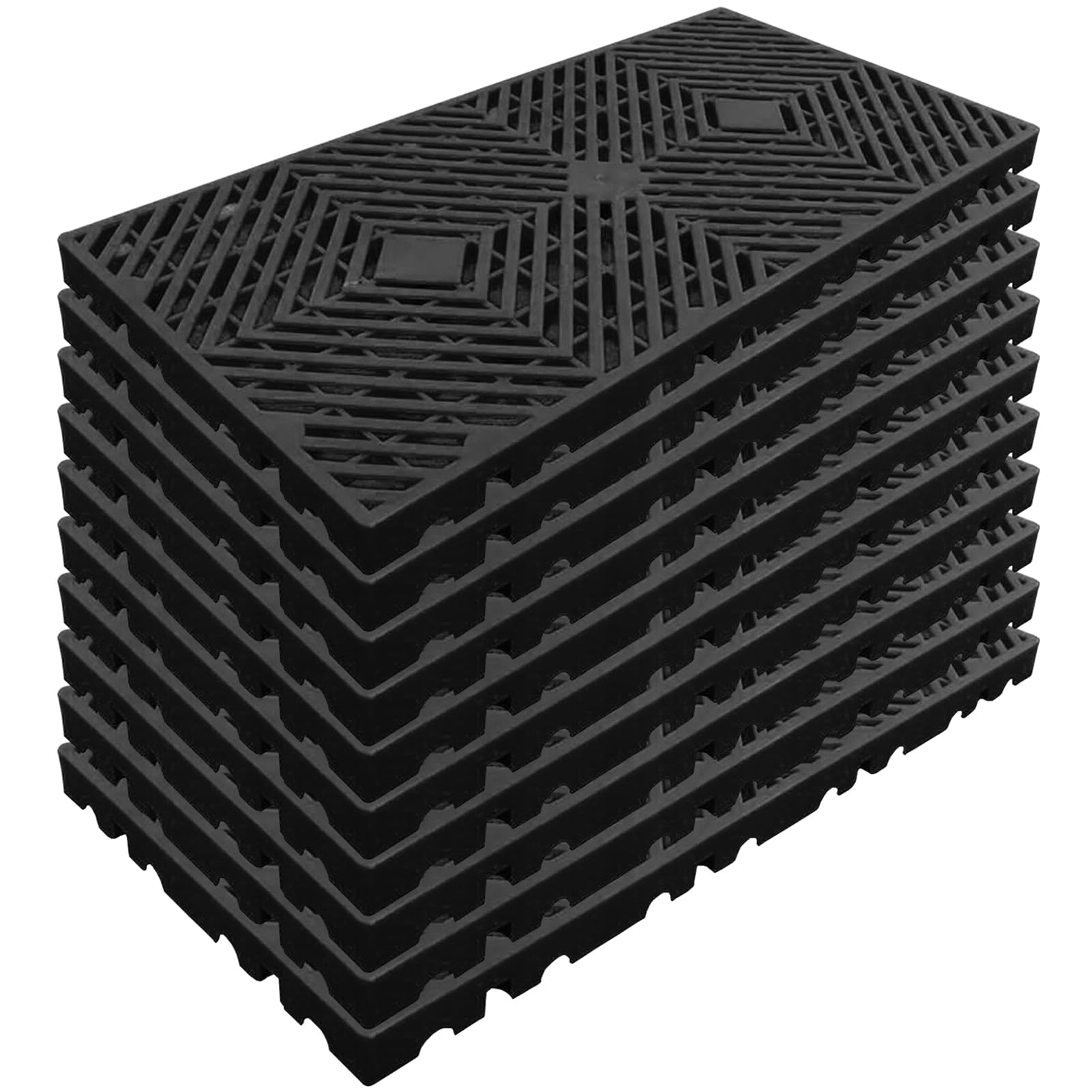 10 Pcs Lightweight Plastic Pallets, 23.6"x11.8"x1.18" Waterproof Moisture-Proof 