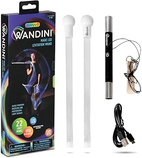 Wandini Glow.0 LED Light Magic Wand – Collapsible Levitation Stick | USB Rechargeable & Patented Design, Balanced LED Flow Prop for Smooth Tricks, Visual Performances with 22 Dynamic Color Modes