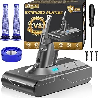 DTK 10000mAh Upgraded Replacement for Dyson V8 Battery SV10 SV25 SV37 | 215681 405814 967834-08 Li-ion Compatible with Dyson V8 Animal Absolute Motorhead Fluffy Cordless Vacuum Cleaners