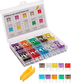 Liamner 120 Pieces Mini Fuse Kit, Car Fuse Assortment Kit, Mini Blade Fuses Automotive for Car, RV, Truck, Marine, Motorcycle, Auto Accessories(2A/3A/5A/7.5A/10A/15A/20A/25A/30A/35A)
