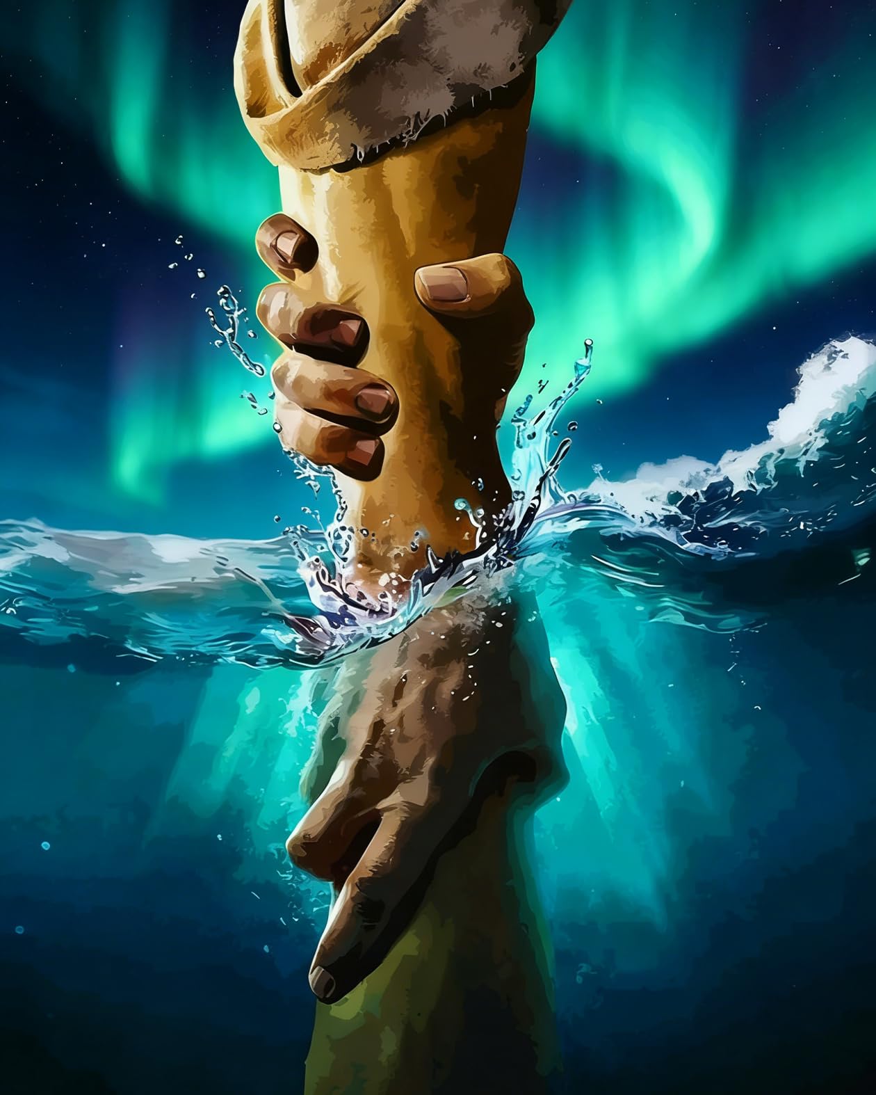TFIAVSIN Adult Paint by Numbers Kit - Hand of God Divine Rescue - Jesus Salvatio