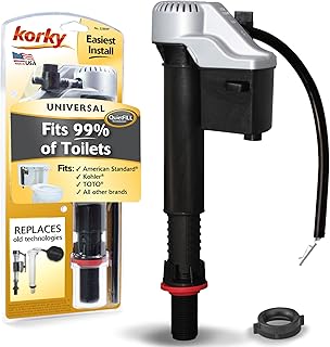 Korky QuietFILL Platinum Toilet Fill Valve - Universal Fits 99% of Toilets | Helps fix running, noisy, slow and no-refill toilets. Universal twist-lock height adjustment for easy install.