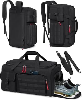 RAINSMORE Sports Gym Bag Mens Duffel Bag with Shoes & Laptop Compartment